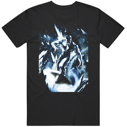 Silver Surfer Superhero Vintage Comic Mens Size Large Black T Shirt Silver Surfer Superhero Vintage Comic Mens Size Large Black T Shirt