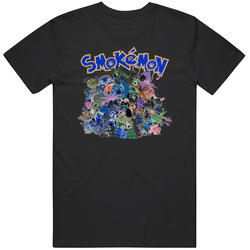 Smokemon Pokemon Characters Distressed Look Weed Mens Size Large Black T Shirt Smokemon Pokemon Characters Distressed Look Weed Mens Size Large Black T Shirt