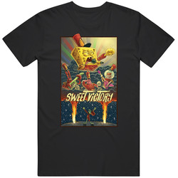 Spongebob Sweet Victory Episode Fan Mens Size Large Black T Shirt Spongebob Sweet Victory Episode Fan Mens Size Large Black T Shirt
