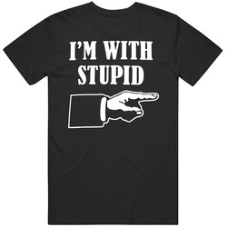 I'm With Stupid Funny Mens Size Large Black T Shirt I'm With Stupid Funny Mens Size Large Black T Shirt