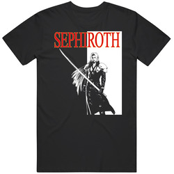 Sephiroth Final Fantasy Video Game Mens Size Large Black T Shirt Sephiroth Final Fantasy Video Game Mens Size Large Black T Shirt