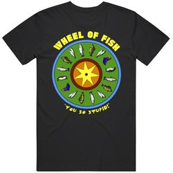 Uhf Wheel Of Fish Movie Mens Size Large Black T Shirt