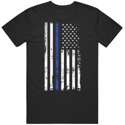Thin Blue Line American Flag Law Enforcement Appreciation Mens Size Large Black T Shirt Thin Blue Line American Flag Law Enforcement Appreciation Mens Size Large Black T Shirt