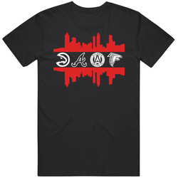 Atlanta City All Professional Sports Teams Super Fan Mens Size Large Black T Shirt Atlanta City All Professional Sports Teams Super Fan Mens Size Large Black T Shirt