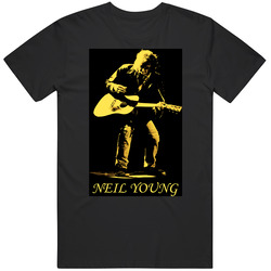 Neil Young Classic Rock N Roll Vintage Black Mens Size Large Black T Shirt Neil Young Classic Rock N Roll Vintage Black Mens Size Large Black T Shirt