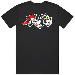 Animaniacs Funny Group Cartoon Mens Size Large Black T Shirt Animaniacs Funny Group Cartoon Mens Size Large Black T Shirt
