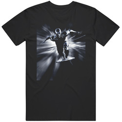 Silver Surfer Rise Of Superhero Comic Mens Size Large Black T Shirt Silver Surfer Rise Of Superhero Comic Mens Size Large Black T Shirt