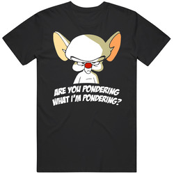 Pinky And The Brain Animaniacs Cartoon Mens Size Large Black T Shirt Pinky And The Brain Animaniacs Cartoon Mens Size Large Black T Shirt