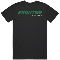 Frontier Airlines Logo Travel Pilot Wanderlust Mens Size Large Black T Shirt Frontier Airlines Logo Travel Pilot Wanderlust Mens Size Large Black T Shirt