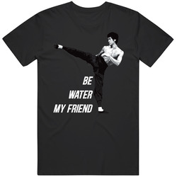 Bruce Lee Be Water My Friend Fighter Retro Mens Size Large Black T Shirt Bruce Lee Be Water My Friend Fighter Retro Mens Size Large Black T Shirt