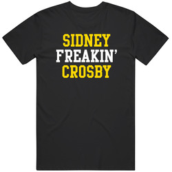 Sidney Freakin Crosby Pittsburgh Hockey Player Sports Fan Mens Size Large Black T Shirt