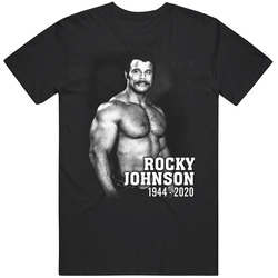 Rocky Johnson Wrestling Fan Memorial Mens Size Large Black T Shirt Rocky Johnson Wrestling Fan Memorial Mens Size Large Black T Shirt