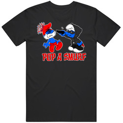 Pop A Smurf Funny Mens Size Large Black T Shirt Pop A Smurf Funny Mens Size Large Black T Shirt