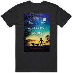 Where The Red Fern Grows Classic Children's Storybook Cover Mens Size Large Black T Shirt Where The Red Fern Grows Classic Children's Storybook Cover Mens Size Large Black T Shirt