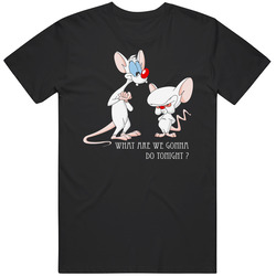 Pinky And The Brain Tv Show Cartoon Mens Size Large Black T Shirt Pinky And The Brain Tv Show Cartoon Mens Size Large Black T Shirt
