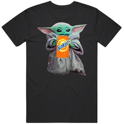 Baby Yoda The Child Mandalorian Sunkist Soda Pop Drink Mens Size Large Black T Shirt Baby Yoda The Child Mandalorian Sunkist Soda Pop Drink Mens Size Large Black T Shirt