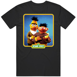 Ernie And Bert Old School Black Mens Size Large T Shirt Ernie And Bert Old School Black Mens Size Large T Shirt