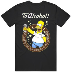 Homer Simpson Alcohol Funny Mens Size Large T Shirt Homer Simpson Alcohol Funny Mens Size Large T Shirt