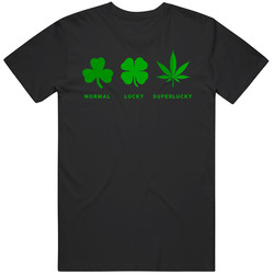 Lucky Four Leaf Clover Weed Pot Stoner Mens Size Large T Shirt