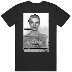 David Bowie Mugshot Mens Size Large T Shirt David Bowie Mugshot Mens Size Large T Shirt