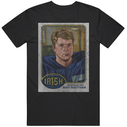 Rudy Ruettiger Vintage Retro Sports Trading Card Distressed Look Mens Size Large T Shirt Rudy Ruettiger Vintage Retro Sports Trading Card Distressed Look Mens Size Large T Shirt
