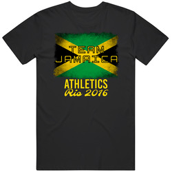 Jamaica Athletics Rio 2016 Olympic Team Flag Mens Size Large T Shirt Jamaica Athletics Rio 2016 Olympic Team Flag Mens Size Large T Shirt