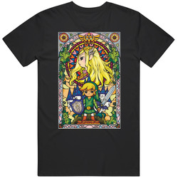 Legend Of Zelda Stain Glass Video Game Mens Size Large T Shirt Legend Of Zelda Stain Glass Video Game Mens Size Large T Shirt
