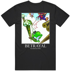 Funny Super Mario Yoshi Parody Betrayal Mens Size Large T Shirt Funny Super Mario Yoshi Parody Betrayal Mens Size Large T Shirt