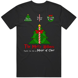 The Merry Hallows Master Of Cheer Harry Potter Christmas Deathly Hallows Parody Mashup Fan Mens Size Large T Shirt The Merry Hallows Master Of Cheer Harry Potter Christmas Deathly Hallows Parody Mashup Fan Mens Size Large T Shirt