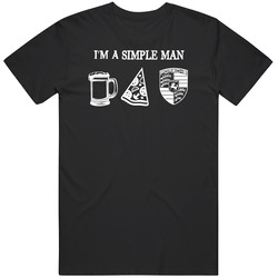 Porsche Simple Man Beer Pizza Logo Driving Fan Mens Size Large T Shirt Porsche Simple Man Beer Pizza Logo Driving Fan Mens Size Large T Shirt