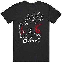 Okami Japanese Lore Wolf Video Game Mens Size Large T Shirt Okami Japanese Lore Wolf Video Game Mens Size Large T Shirt
