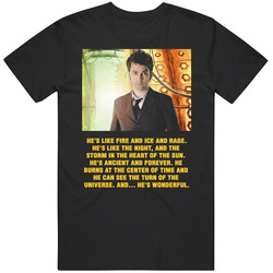 Doctor Who 10th Doctor With Quote Mens Size Large T Shirt