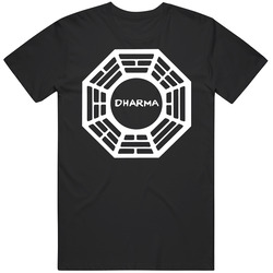 Lost Series Dharma The Staff Station Black MENS SIZE LARGE T Shirt