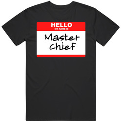 Hello My Name Is Master Chief Video Game Black MENS SIZE LARGE T Shirt Hello My Name Is Master Chief Video Game Black MENS SIZE LARGE T Shirt