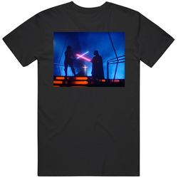 Light Saber Duel Star Wars 1980 Black MENS SIZE LARGE T Shirt Light Saber Duel Star Wars 1980 Black MENS SIZE LARGE T Shirt