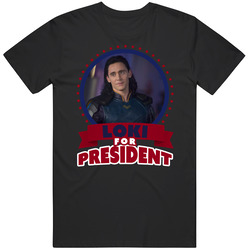 Loki For President Greatest Villains Black MENS SIZE LARGE T Shirt Loki For President Greatest Villains Black MENS SIZE LARGE T Shirt