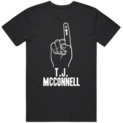 T.j. Mcconnell Number 1 Finger Philadelphia Basketball Team Fan Black MENS SIZE LARGE T Shirt T.j. Mcconnell Number 1 Finger Philadelphia Basketball Team Fan Black MENS SIZE LARGE T Shirt