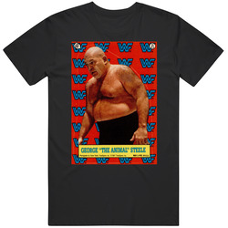 George The Animal Steele 1987 Wwf Topps Wrestling Cards Black MENS SIZE LARGE T Shirt George The Animal Steele 1987 Wwf Topps Wrestling Cards Black MENS SIZE LARGE T Shirt