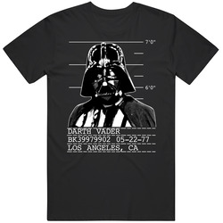 Star Wars Darth Vader Mugshot Black MENS SIZE LARGE T Shirt Star Wars Darth Vader Mugshot Black MENS SIZE LARGE T Shirt