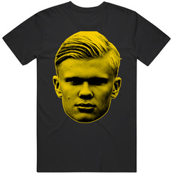 Erling Haaland Borussia Dortmund Soccer Futball Big Head Black MENS SIZE LARGE T Shirt Erling Haaland Borussia Dortmund Soccer Futball Big Head Black MENS SIZE LARGE T Shirt