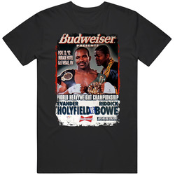 Evander Holyfield Vs Riddick Bowe Cool Boxing Fight Card Black MENS SIZE LARGE T Shirt Evander Holyfield Vs Riddick Bowe Cool Boxing Fight Card Black MENS SIZE LARGE T Shirt
