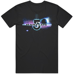 Babylon 5 Nebula 90s Sci Fi Tv Show Black MENS SIZE LARGE T Shirt