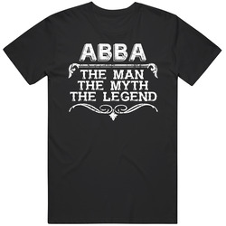 Abba The Man The Myth The Legend Dad Father's Day Hebrew Black MENS SIZE LARGE T Shirt Abba The Man The Myth The Legend Dad Father's Day Hebrew Black MENS SIZE LARGE T Shirt