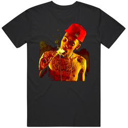 Wiz Khalifa Smoking Rap Gangster Black MENS SIZE LARGE T Shirt Wiz Khalifa Smoking Rap Gangster Black MENS SIZE LARGE T Shirt