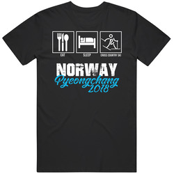 Eat Sleep Cross Country Ski Team Norway Pyeongchang Winter Olympics 2018 Black MENS SIZE LARGE T Shirt Eat Sleep Cross Country Ski Team Norway Pyeongchang Winter Olympics 2018 Black MENS SIZE LARGE T Shirt