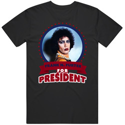 Frank N. Furter For President Greatest Villains Black MENS SIZE LARGE T Shirt