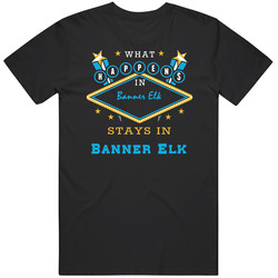 Banner Elk North Carolina What Happens Stays In Black MENS SIZE LARGE T Shirt