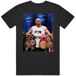 Tyson Fury 4 Belts Boxer Fighter Fan Black MENS SIZE LARGE T Shirt Tyson Fury 4 Belts Boxer Fighter Fan Black MENS SIZE LARGE T Shirt