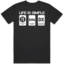 Life Is Simple Eat Sleep Amateur Radio Black MENS SIZE LARGE T Shirt