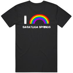 I Love Saratoga Springs Rainbow Pride City Black MENS SIZE LARGE T Shirt I Love Saratoga Springs Rainbow Pride City Black MENS SIZE LARGE T Shirt